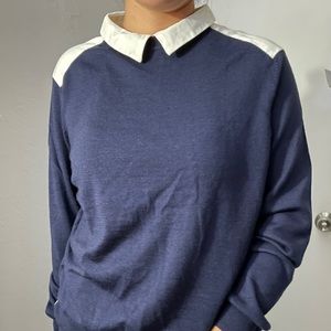 Contrast collar sweater